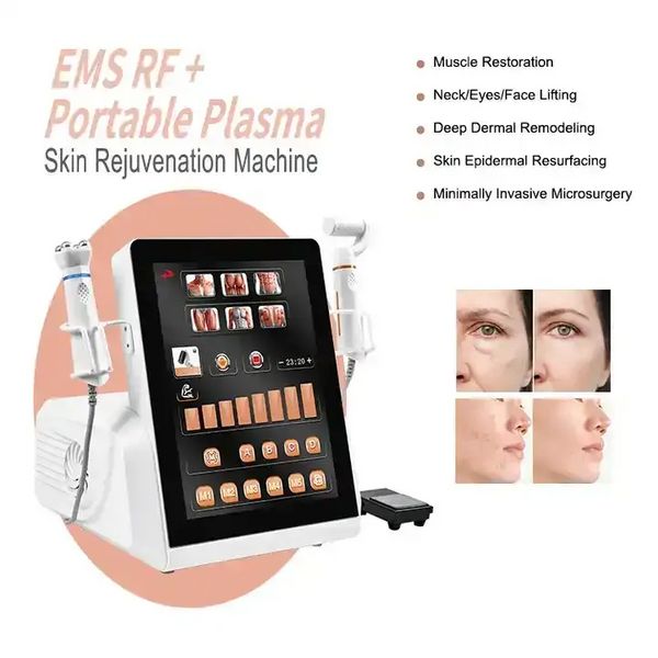 Articoli di bellezza 2 in 1 RF EMS Penna al plasma frazionario Sollevamento facciale Stimolazione muscolare Contrazione Palpebre Sollevamento Penna laser al plasma di ozono