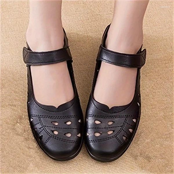 Sandálias femininas cor sólida tornozelo faixa leve sola macia oca sapatos fechados dedo do pé verão