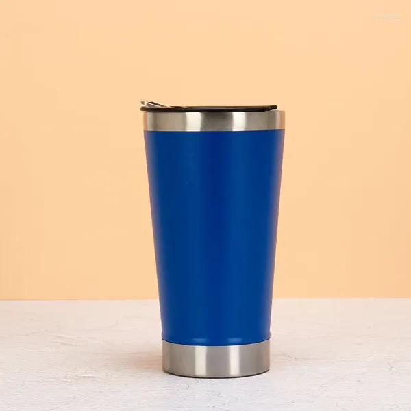 Wasserflaschen Edelstahl Thermosbecher Kaffee Bier Wärmedämmung Kälte Bully mit Deckel und Öffner-473 ml