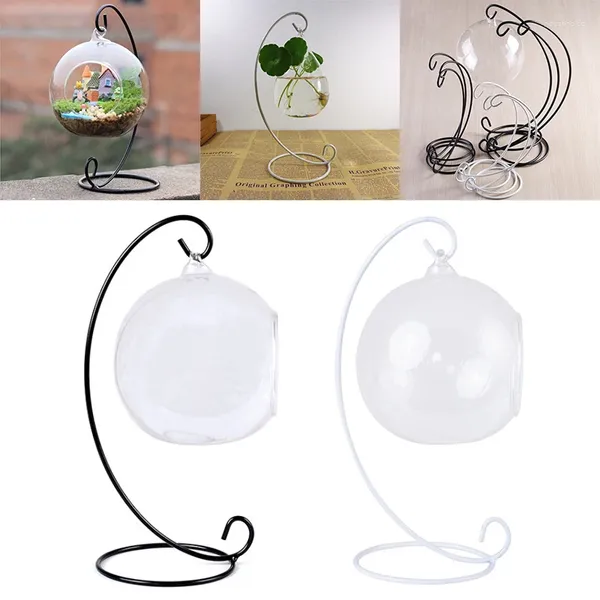 1 Packung Eisen-Hängeständer für Glaskugel, Luftpflanze, Terrarium, Hexenballhaus, 23 cm, dekorative Teller, Präsentationsständer, Ornament