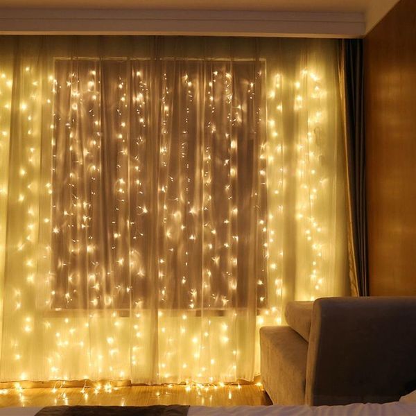 3X3M LED String Natale Luci LED Tenda Ghirlanda Fata Decorativa Esterna Coperta Casa Decorazione di nozze Net Light187H