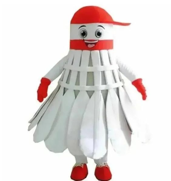 2014 Halloween White Badminton Mascot Costume di alta qualità personalizza il carattere anime Plush Phin Plushere Carnival per adulti