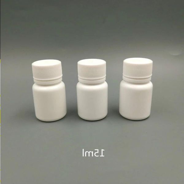100 pz 15 ml 15 g 15 cc PE Bottiglia di Medicina di Plastica Bottiglie di Pillola di Plastica con Tappo A Vite Sigillante In Alluminio per Pillola, capsule, Vitamine Dcrbs