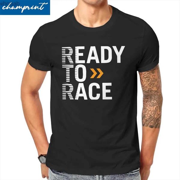 Herren-T-Shirts, bereit zum Rennen, Herren-T-Shirt, Enduro Cross, Motocross, Fahrrad, lustige T-Shirts, kurzärmelige T-Shirts mit O-Ausschnitt, reine Baumwolle, grafische Kleidung 240130