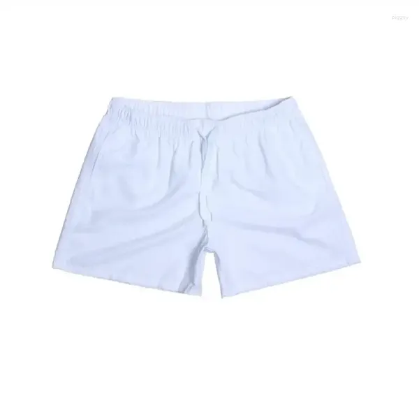 Shorts masculinos beachwear cor lisa três partes soltas natação fitness moda simples casual grande personalizado