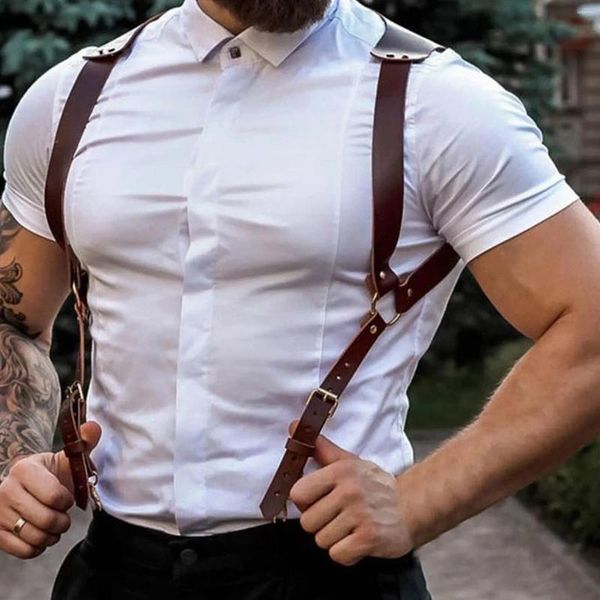 Cinture da uomo Bondage sessuale Bretelle in pelle Abbigliamento alternativo Vita femminile Cintura vintage regolabile Cinturones Para Hombre