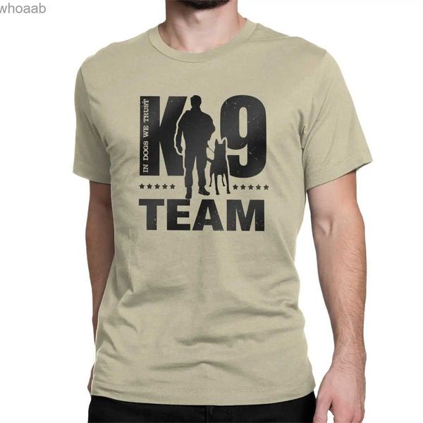 Homens camisetas K9 Equipe K9 Unidade Malinois Camisetas Homens Puro Algodão Casual T-shirt Gola Redonda Cão Belga Tees Manga Curta Roupas Gráfico 240130