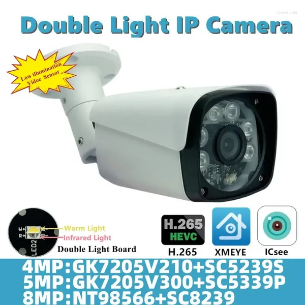 8/5/4 MP Doppellicht-IP-Metallkamera mit Gesichtserkennung, geringe Beleuchtung, P2P, Onvif, XMEYE, ICsee Outdoor, IP66, Nachtsicht