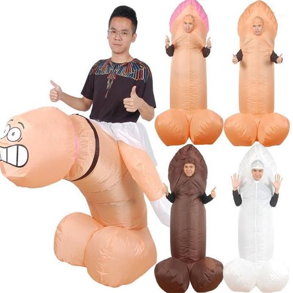 Penis Şişme Kostüm Cosplay Seksi Komik Blow Up Suit Parti Kostümü Fantezi Elbise Yetişkin Dick Sulma1268h