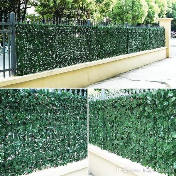 Nuovo 3M di Plastica Piante Artificiali Recinzione Decorazione del Giardino Cortile per la Casa Parete Paesaggistica Sfondo Verde Decor Foglia Artificiale Ramo N272Q