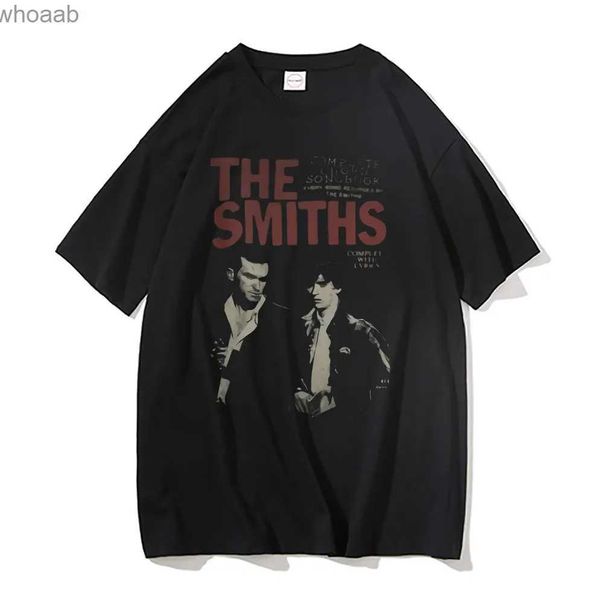 Erkek Tişörtleri Smiths Vintage Baskı Y2K T Shirt Adam Pure Pamuk Tişört Erkek Sokak Giyim Erkekler Harajuku Alternatif İngiliz Rock Band Tshirt 240130