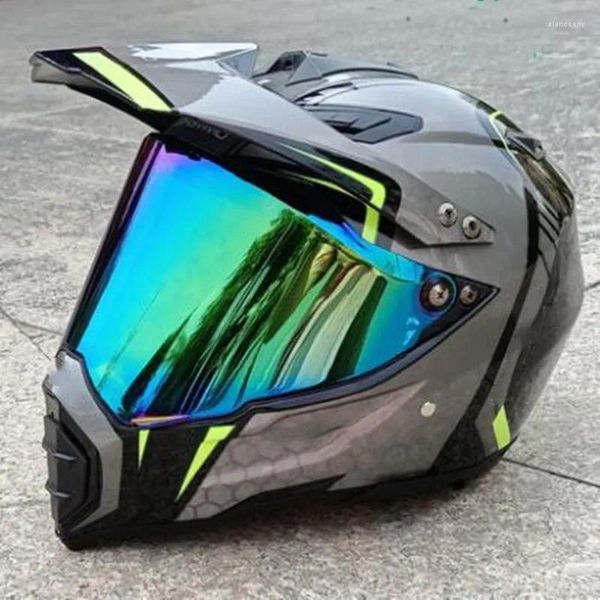 Capacetes de motocicleta DOT Classic Motocross Atv MTB com lente Downhill Capacete Fuera de la Carretera Casco