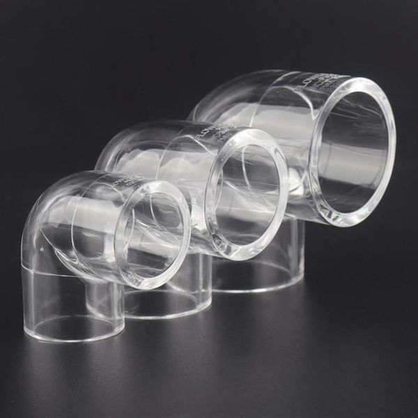 Attrezzature per l'irrigazione 10 pezzi Connettore a gomito in acrilico a 90 ° Raccordi per tubi trasparenti Connettori per acqua dell'acquario Tubo in plexiglass trasparente219M