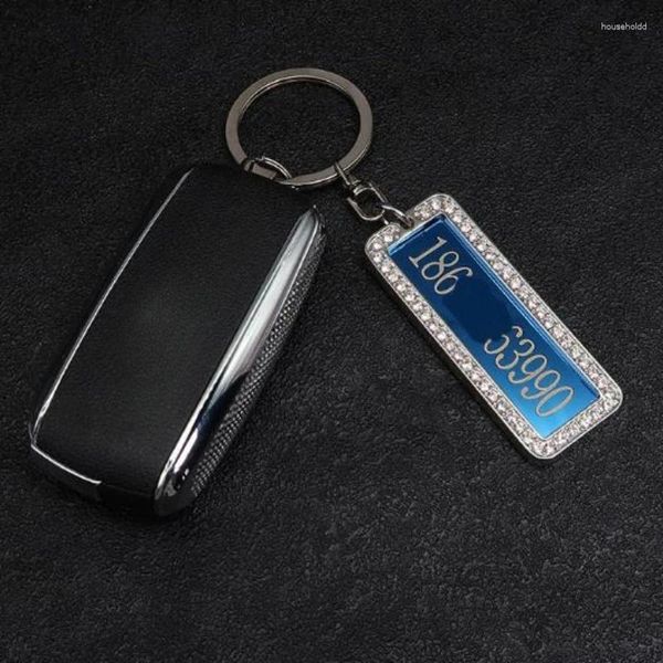 Schlüsselanhänger Edelstahl-Schlüsselanhänger für Herren – klassischer Auto-Nummernschild-Schlüsselanhänger mit lasergravierter Anhängerkette