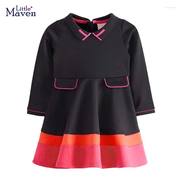 Mädchenkleider Little Maven Langarmkleid Kaninchen Baby Mädchen Freizeitkleidung Baumwolle Elegant und hübsch für Kleinkinder von 2 bis 7 Jahren