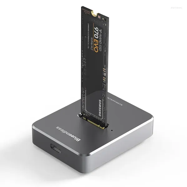 Cabos de computador HDD Docking Station M.2 Caddy Box Adaptador de base SATA/NVMe SSD Protocolo duplo de estado sólido Gabinete de disco rígido móvel USB C