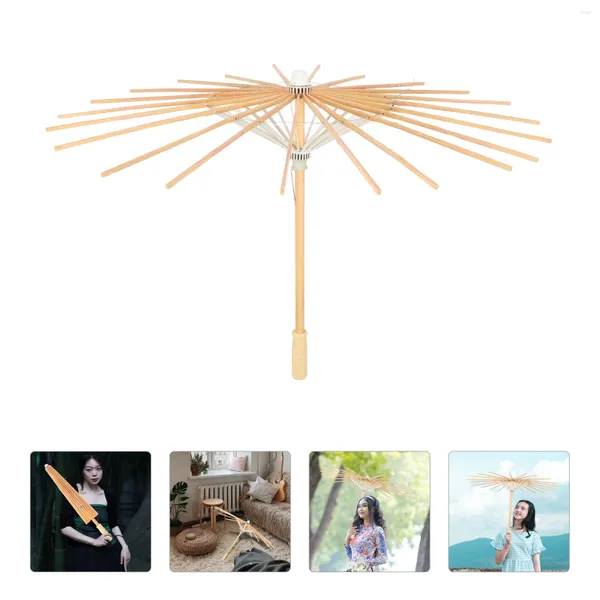 Regenschirme Ölpapier Regenschirm Lüfter Ständer handgemachte Klammern geölte Gestelle Holzhalter Handwerk für Dekor Holz Holiday Child