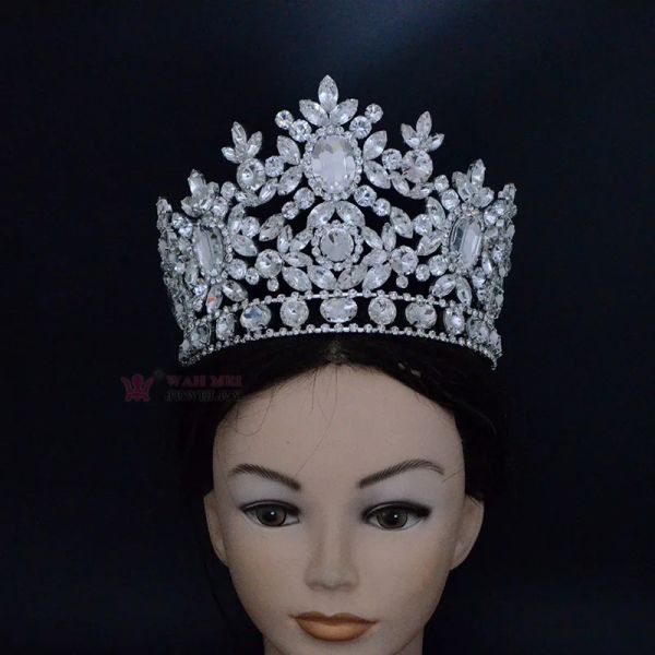 Schmuck luxuriöse Strass Tiaras Festzug Kronen Vollrund Hairwear Modeschmuck Haarschmuck Für Schönheit Frauen Mo260