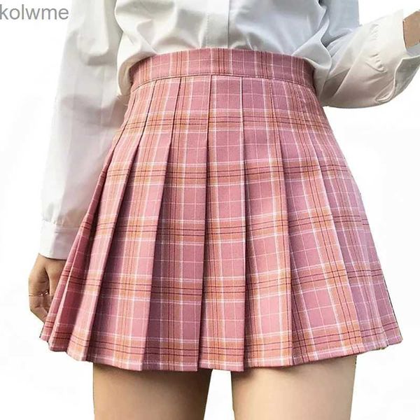 Leggings femininas kawaii saia plissada xadrez preto mini sexy tênis y2k mulheres anime shorts escola harajuku yq240130