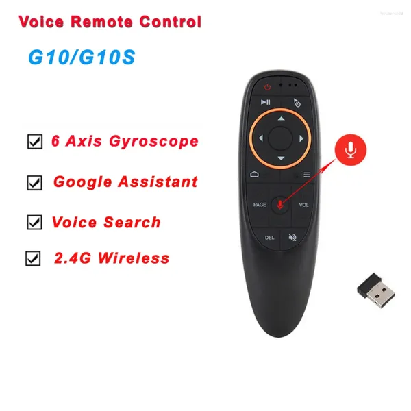 Пульты дистанционного управления G10S Airmouse 2,4G, голосовое управление, воздушная мышь, 6-осевой гироскоп, умный контроллер Fly для мини-ПК, Android, проектор