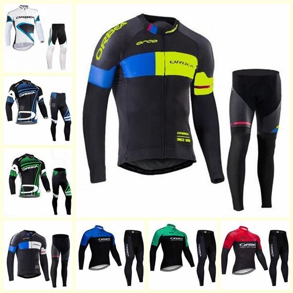 Orbea equipe ciclismo mangas compridas jersey calças define de alta qualidade dos homens bicicleta mtb roupas maillot ciclismo u112808285d