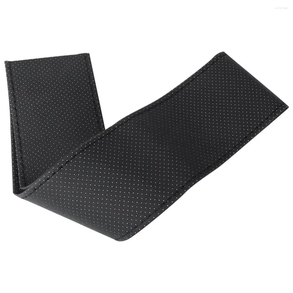 Capas de volante Preto Drive Truck Couro PU com agulhas e linha Fit 38cm Protetor de capa de carro (linha preta vermelha)