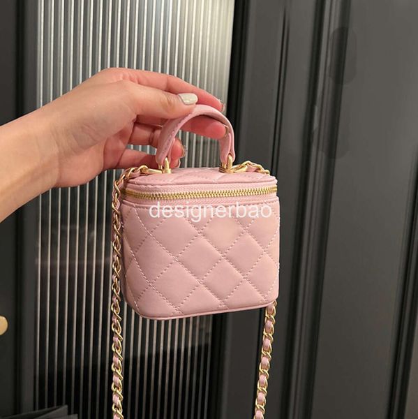 Мини-косметички на плечо, розовая сумка-тоут, качественная косметика, сумка для туалетных принадлежностей, сумка для хранения, роскошные чехлы-цепочки, повседневный плечевой ремень, кошелек через плечо