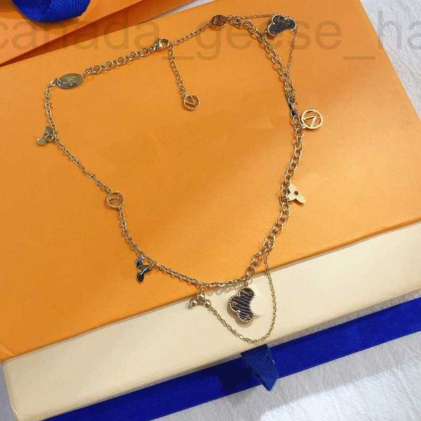 Luxo pingente colares mulheres design colar de couro falso 18k banhado a ouro gargantilha de aço inoxidável carta carta europa américa moda jóias de casamento x342