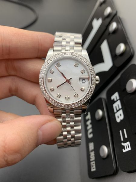 EW Factory Women's Watch Diamond Watch data apenas 31MM de alta qualidade Sapphire 904L Designer Watch Deep Waterproof Couple Festival Gift com caixa