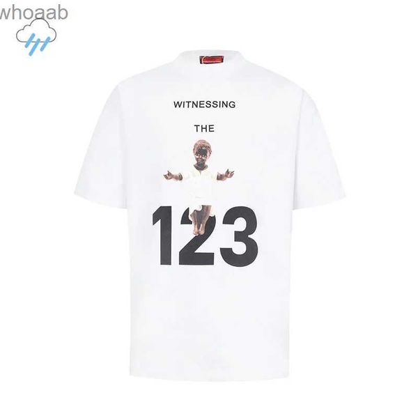 T-shirt da uomo 24SS High Street T-shirt oversize a maniche corte Top bianco Bambino Stampa lettere RRR123 T-shirt per uomo Donna con etichette 240130