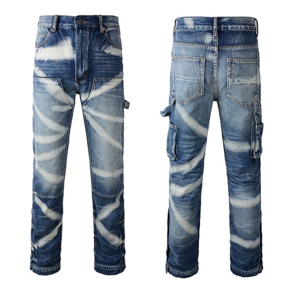 Berühmte Jeans für Männer und Frauen, Oberteile, High Street, Lochstickerei, Denim-Jeans, Stretch-Slim-Fit-Hose, echte Jeans, 8 Stile, schwarz, blau, mit Buchstaben bedruckt, Jogginghose
