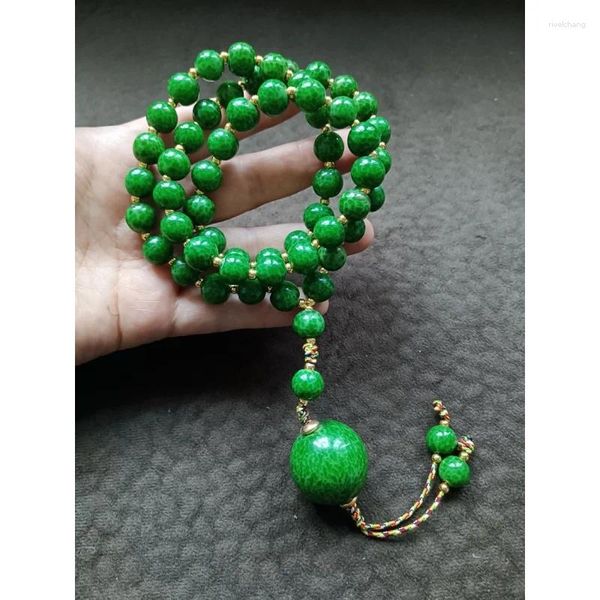 Collane con ciondolo Smalto colorato verde Collana di perline di Buddha Accessori per catene di maglioni