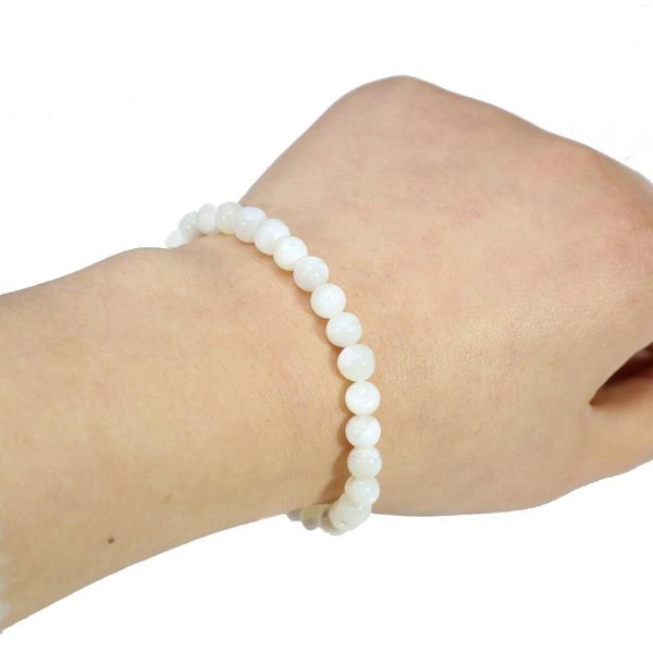 Bracciale rigido alla moda, conchiglia naturale, madreperla, bianco, rotondo, braccialetto fatto a mano, accessori per gioielli, regalo