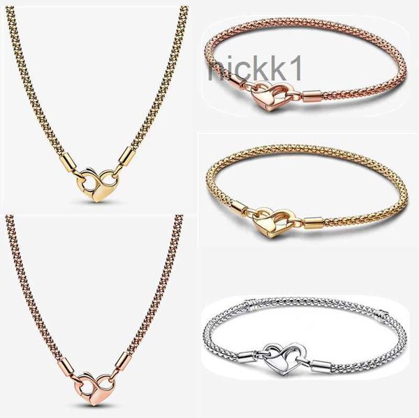 Designer Armbänder Halskette für Frauen Schmuck Liebe Schnalle Anhänger Diy Fit Pandoras Rose Gold Armband Halsketten Mode Luxus Party Geschenke mit Box 4WXN