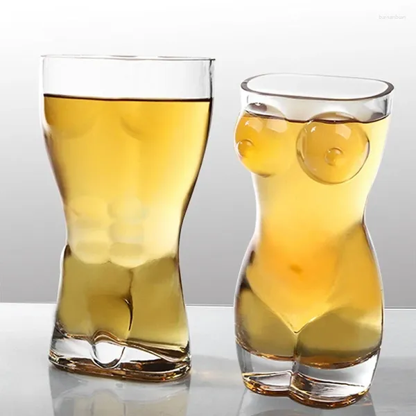 Copos de vinho transparente cerveja durável uísque vidro feminino masculino tamanho do corpo copo forma criativa presente dos namorados