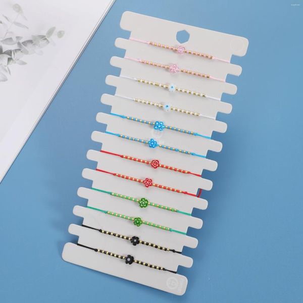 Charm Bilezikler 12 PCS Etnik Çiçekler El Yapımı Bilezik Örgülü Halat Zinciri Kadınlar İçin Ayarlanabilir Yoga Takıları Kız Kuff Mücevher Pulseras