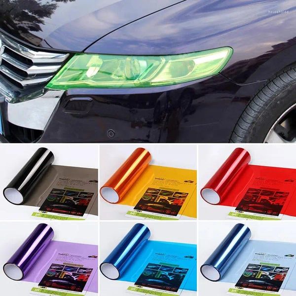 Adesivos de janela de vinil luz de carro filme adesivo folha auto-adesiva lâmpada fumaça farol lanterna traseira matiz nevoeiro traseiro 30x60cm