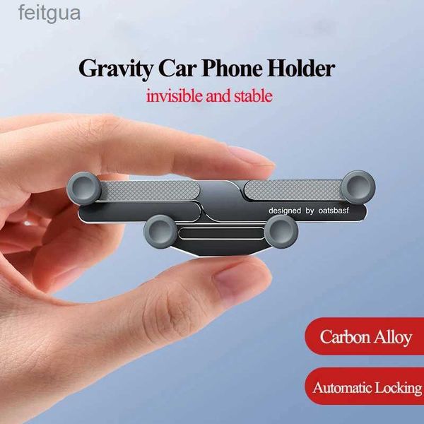 Suportes de montagem de telefone celular Suporte de telefone de carro de gravidade 360 graus giratório liga invisível suporte de carro de ventilação de ar painel de montagem por gravidade GPS suporte de suporte de célula YQ240130