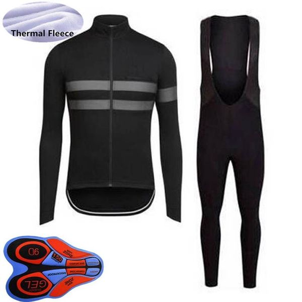 RAPHA Team Winter-Radtrikot-Set Herren-Thermofleece-Langarmhemden Trägerhosen-Kits Mountainbike-Bekleidung Rennrad S2679