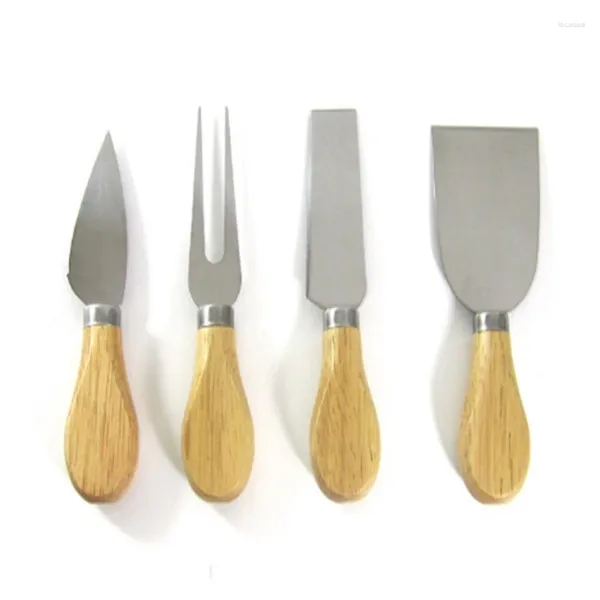 Facas 50set/lote Bard Set Oak Handle Aço Inoxidável Slicer Queijo Faca Kit Ferramentas de Cozimento Cozinha Cozinhar Acessórios