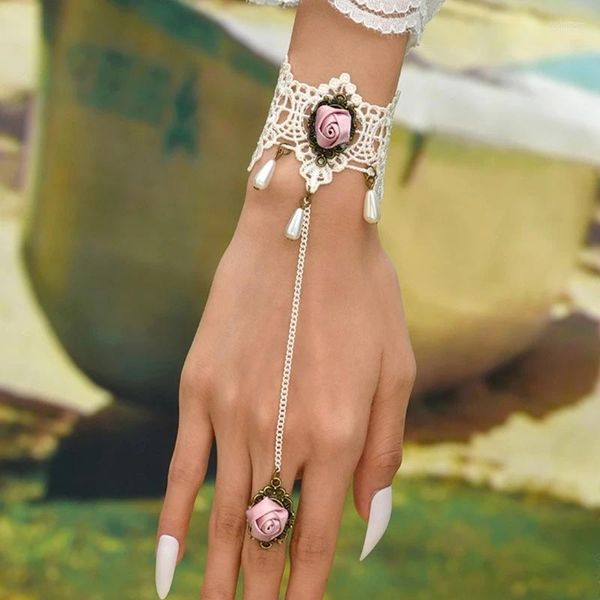 Товары для вечеринок, простое кольцо на палец, браслеты-цепочки на руки, браслет в стиле панк с цветком, браслет на руку, ювелирные изделия для свадебной вечеринки, сувениры R7RF