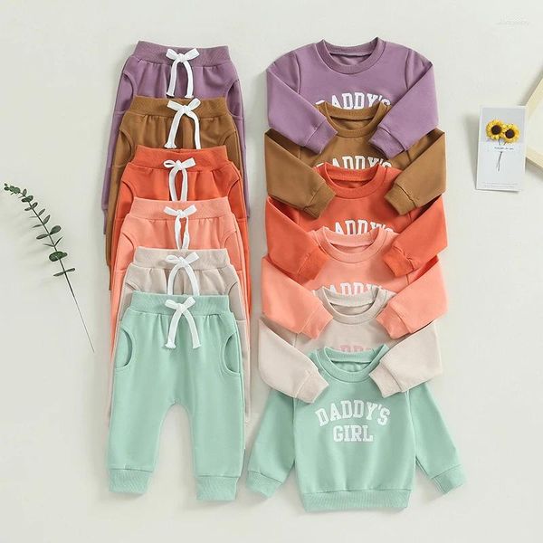 Kleidung Sets Kleinkind Baby Mädchen Herbst Brief Drucken Casual Langarm Hoodie Sweatshirts Hosen 2 stücke Kinder Kleidung Sport Anzüge