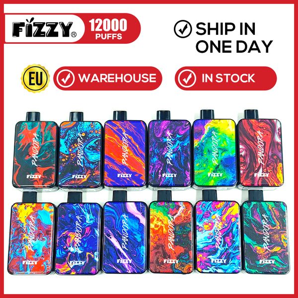 Originale 12000 soffi monouso Vape Fizzy sigaretta elettronica Vape penna ricaricabile preriempita e cig con schermo Puff Vapes pod Spedizione gratuita