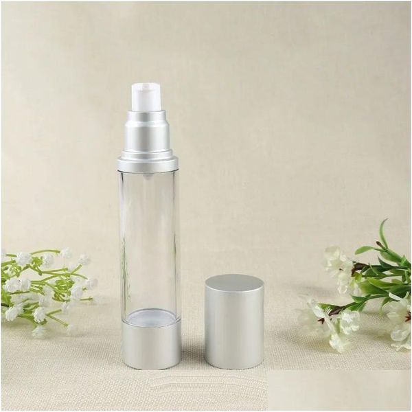 Bottiglie di imballaggio all'ingrosso 15 30 50 ml Flacone con pompa airless Contenitore cosmetico riutilizzabile Fondotinta e sieri per trucco Perdite leggere Otvtc