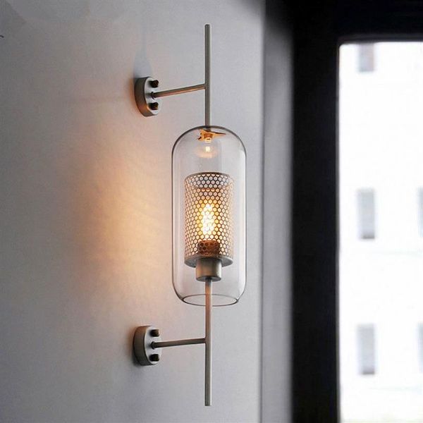 Lampada da parete moderna a Led in vetro per camera da letto Nordic Wall Sconce Light Fixture Loft Industrial Decor Luci a specchio per la casa Apparecchio2863