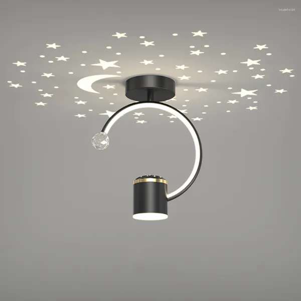 Luzes de teto LED Luz Interior Projetor Estrela Lua Casa Decorativa Rodada Montagem Embutida Lâmpada 3 Modos de Iluminação Acessórios de Quarto