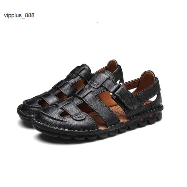 Klassische hochwertige Kuhleder-Sandalen, Sommer, Outdoor, handgefertigt, Herren-Sandale, modisch, bequem, für Herren, Strandschuhe, Größe 48