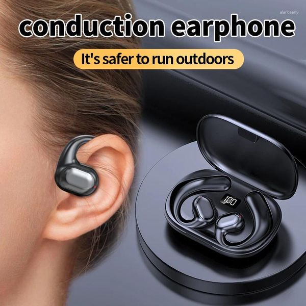 Fones de ouvido de condução óssea bl35 bluetooth sem fio fones de ouvido de ar real à prova d' água esporte condução fones de ouvido intra-auriculares com