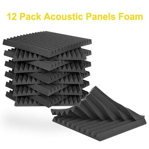 Neue 12Pcs Akustische Schaum Panel Fliesen Wand Rekord Studio 12x12x1 Schalldichte Schwarz Blau Für studio Home Konzert Ha218B