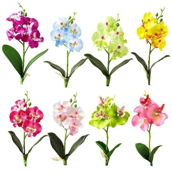1 Stück lebendige Farbe künstliche Schmetterlings-Orchideen-Blume, lichtecht, gefälschte Blumenarrangement, Garten, Hochzeit, DIY, Party, Zuhause, Schreibtisch, Dekor1230z